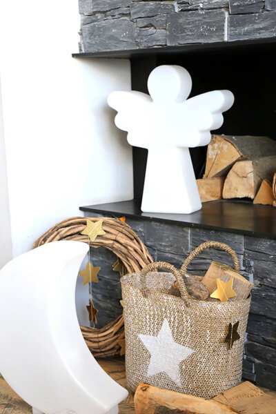 8 Seasons Design Dekoleuchte Shining Angel LED RGB 40 cm weiß