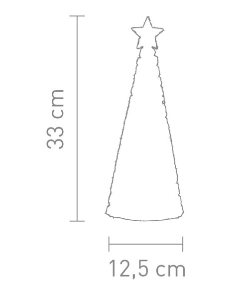 Sompex Weihnachtsbaum Tischleuchte Glamor silber Batteriebetrieben 33 cm