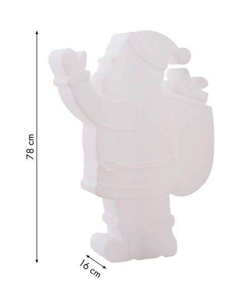 8 Seasons Design Dekoleuchte Shining Santa LED RGB 78 cm weiß