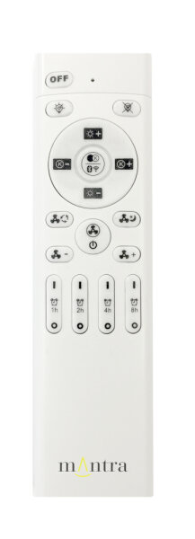 Mantra Tibet Deckenventilator LED Fernbedienung dimmbar weiß