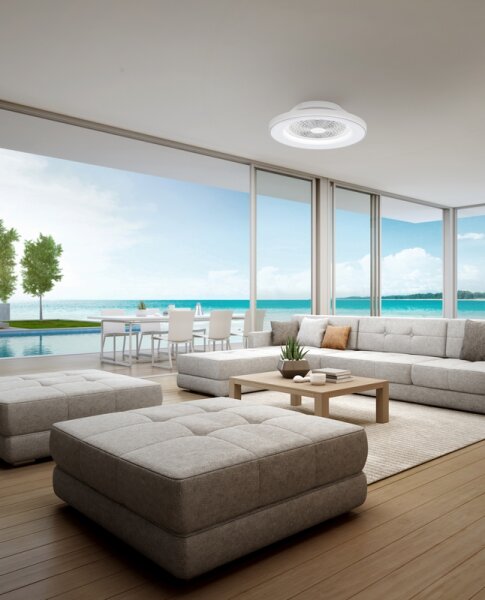 Mantra Tibet Deckenventilator LED Fernbedienung dimmbar weiß