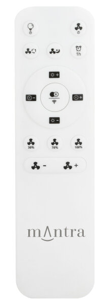Mantra Tibet mini Deckenventilator LED Fernbedienung dimmbar holz weiß