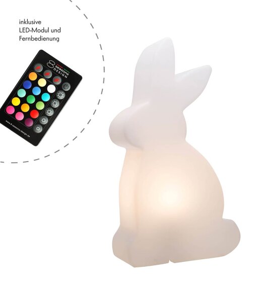 8 Seasons Design Shining Rabbit LED RGB 50 cm weiß