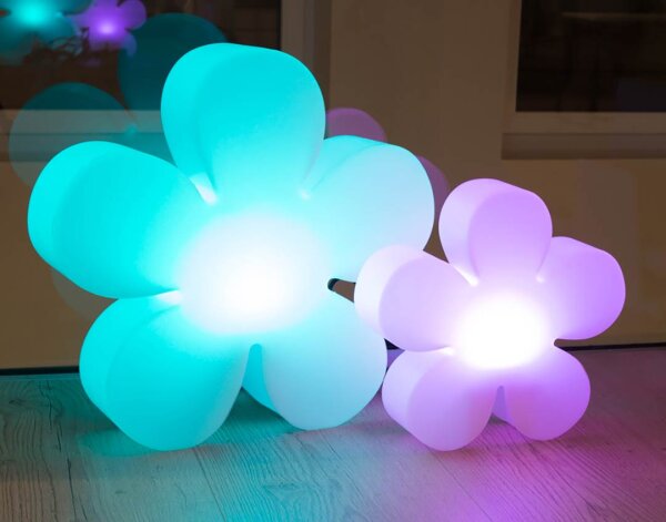 8 Seasons Design Motivleuchte Shining Flower LED RGB 40 cm weiß