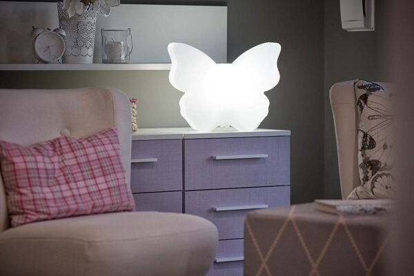 8 Seasons Design Motivleuchte Shining Butterfly 40 cm weiß