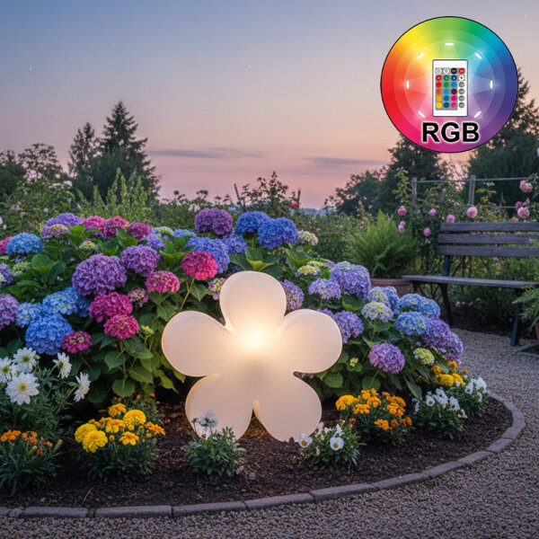 8 Seasons Design Motivleuchte Shining Flower LED RGB 60 cm weiß