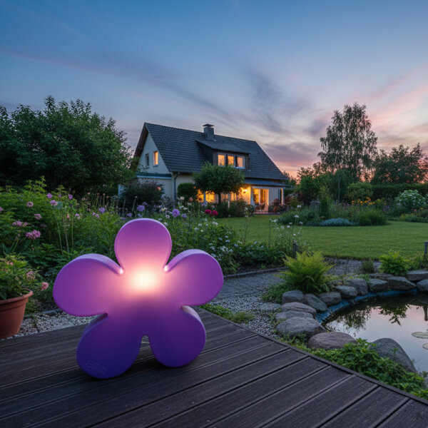 8 Seasons Design Motivleuchte Shining Flower 60 cm lila