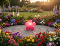 8 Seasons Design Motivleuchte Shining Flower 60 cm pink