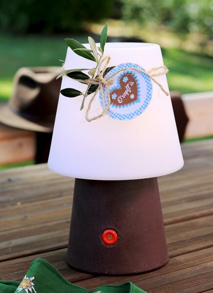 8 Seasons Design Akku Tischleuchte No. 1 braun LED 30 cm