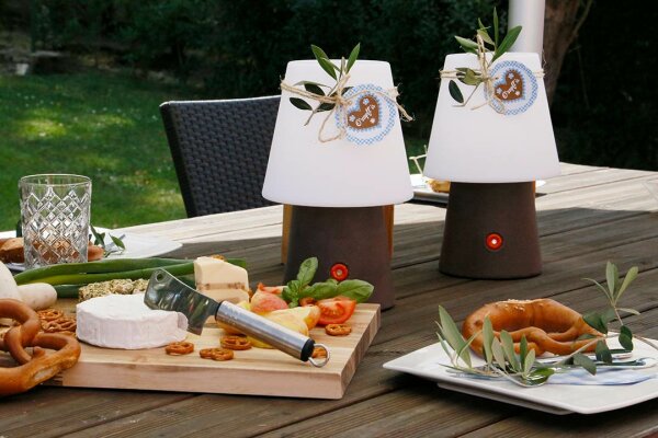 8 Seasons Design Akku Tischleuchte No. 1 braun LED 30 cm