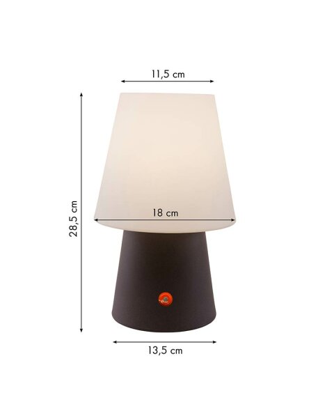 8 Seasons Design Akku Tischleuchte No. 1 braun LED 30 cm