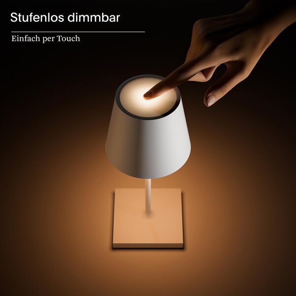 Sigor Nuindie mini 25 USB-C bronze rund Akku-Tischleuchte LED