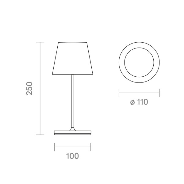 Sigor Nuindie mini 25 USB-C bronze rund Akku-Tischleuchte LED