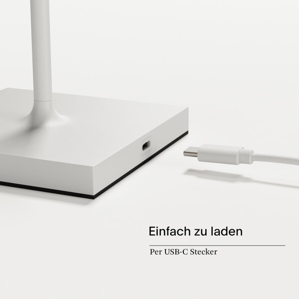Sigor Nuindie mini 25 USB-C schneeweiß rund Akku-Tischleuchte LED