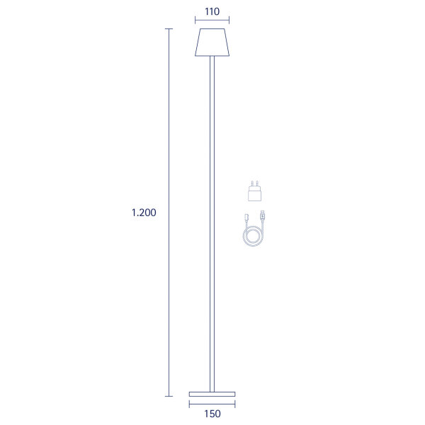 Sigor Nuindie 120 weiß rund Akku Stehleuchte LED