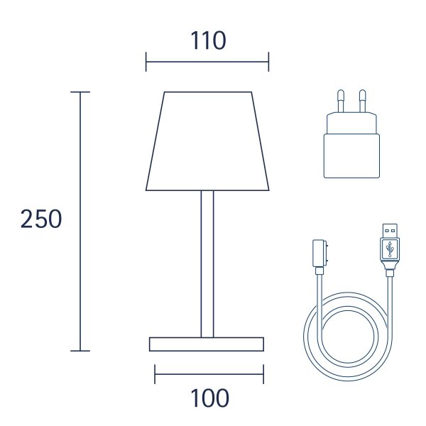Sigor Nuindie mini 25 pflaumenblau rund Akku Tischleuchte LED