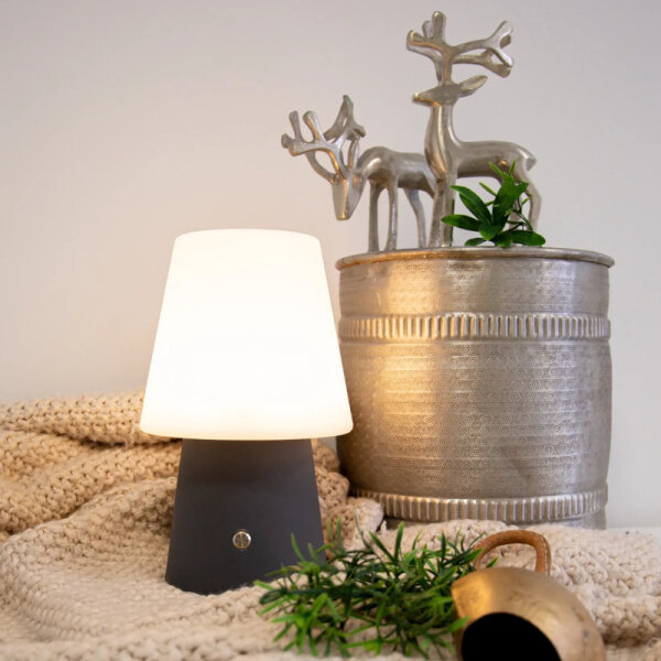 8 Seasons Design Akku Tischleuchte No. 1 anthrazit RGB LED 30 cm