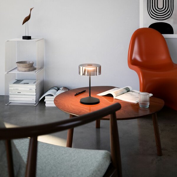 Sigor Numotion 265 nachtschwarz Akku Glas Tischleuchte LED