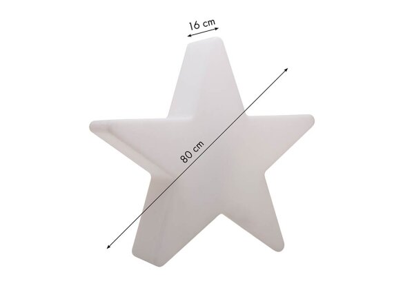 8 seasons design Motivleuchte Shining Star Solar 80 cm weiß