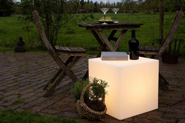 8 seasons design Leuchtwürfel Shining Cube Solar 43 cm weiß