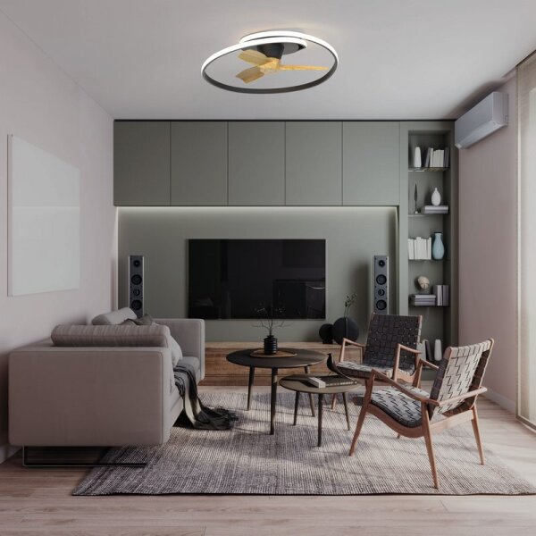 Mantra Ocean Deckenventilator LED holz schwarz dimmbar Fernbedienung