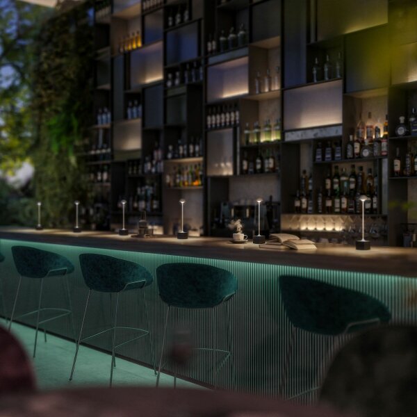 Sompex Flora schwarz Akku Outdoortischleuchte