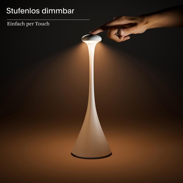 Sigor Nudrop graphitgrau Akku-Tischleuchte