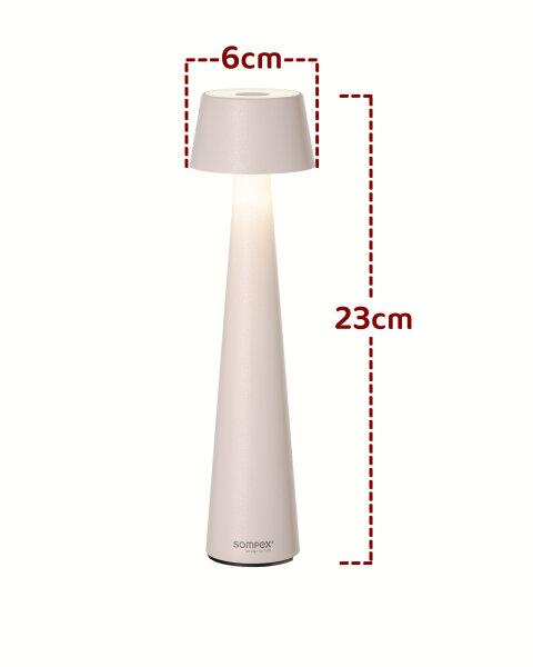 Sompex Mono sand Akku LED Tischleuchte Outdoorleuchte