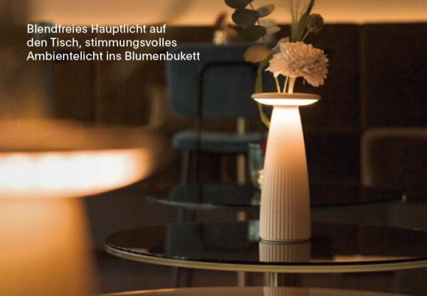 Sigor Nuflair sonnengelb Akku-Tischleuchte mit Vaseneinsatz