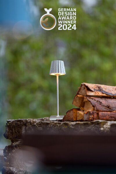 Sompex Troll Nano Akku LED Tischleuchte Outdoorleuchte silber