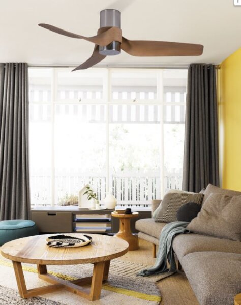 Lucci Air Deckenventilator Nautica Chrom/Teak mit LED Beleuchtung