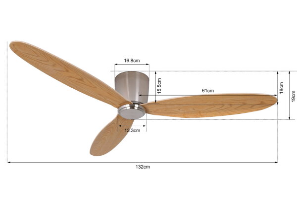 Lucci Air Deckenventilator Radar Chrom/Teak