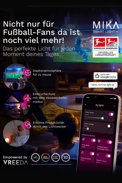 8 Seasons Design Shining Globe mit MIKA Fußball Licht 50cm