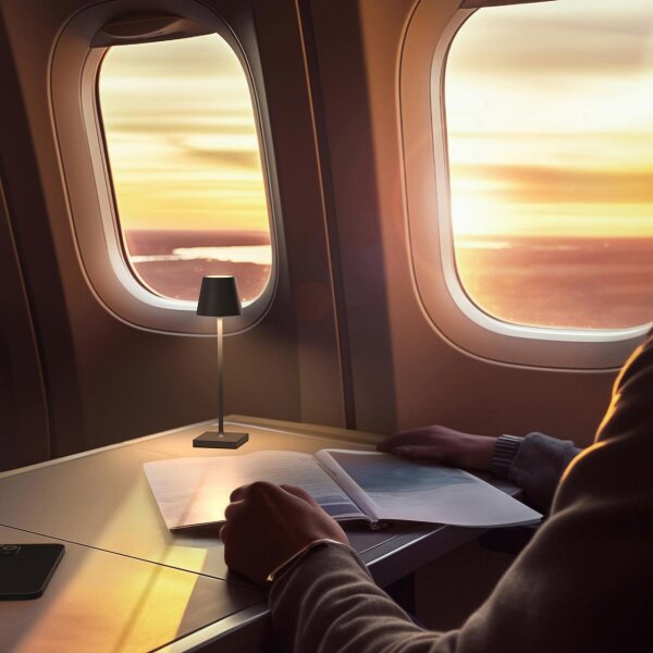 Sigor Nuindie pocket 21 USB-C graphitgrau rund Akku-Tischleuchte LED