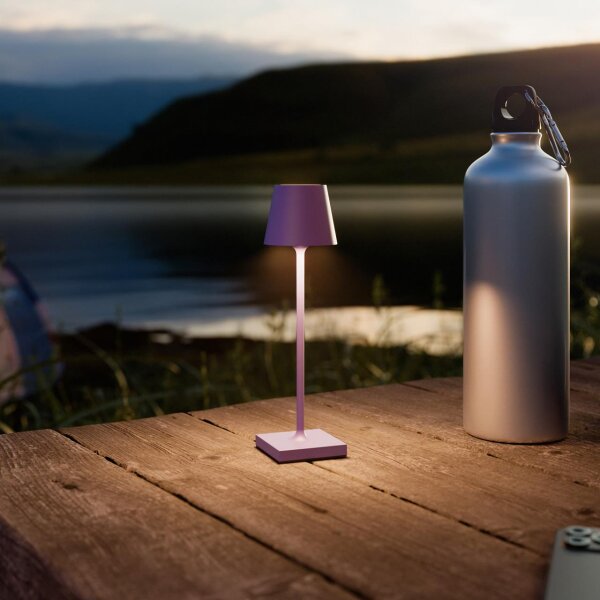 Sigor Nuindie pocket 21 USB-C veilchenlila rund Akku-Tischleuchte LED
