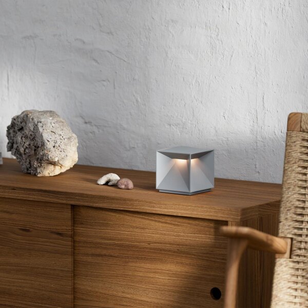 Sigor Nutalis nebelgrau Akku-Tischleuchte