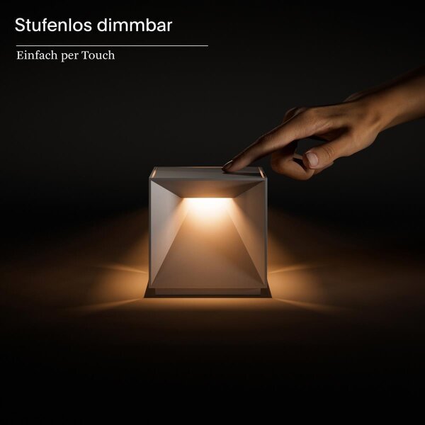 Sigor Nutalis nebelgrau Akku-Tischleuchte