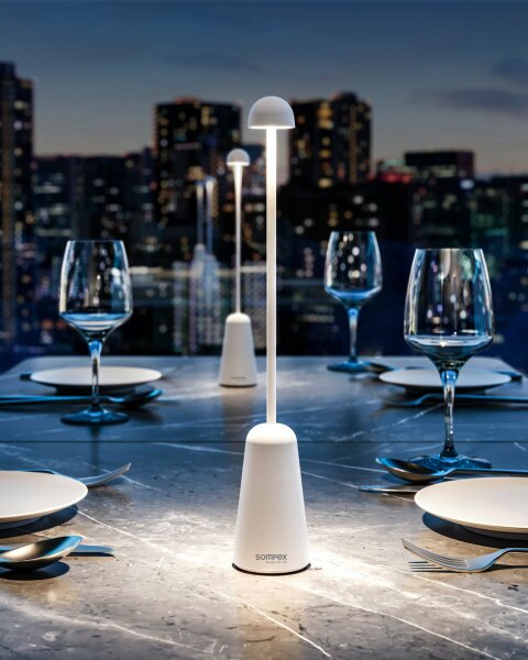 Sompex Minimax Akku LED Tischleuchte sand