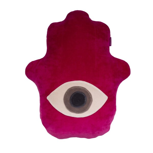 Lucky Hand Kissen komplett cranberry von farbenfreunde