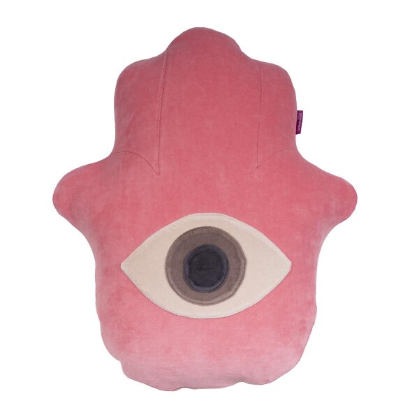 Lucky Hand Kissen komplett pink peach von farbenfreunde