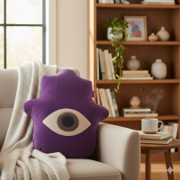 Lucky Hand Kissen komplett dancing purple von farbenfreunde