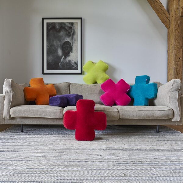 Kissen Kreuz komplett rubin von farbenfreunde