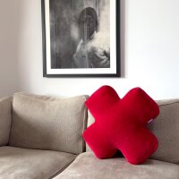 Kissen Kreuz komplett rubin von farbenfreunde