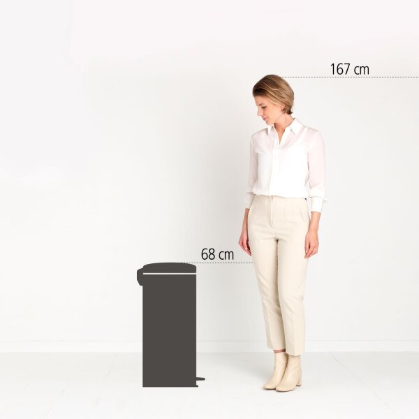 Brabantia NewIcon Treteimer 30 L mit Kunststoffeinsatz in Mellow Yellow