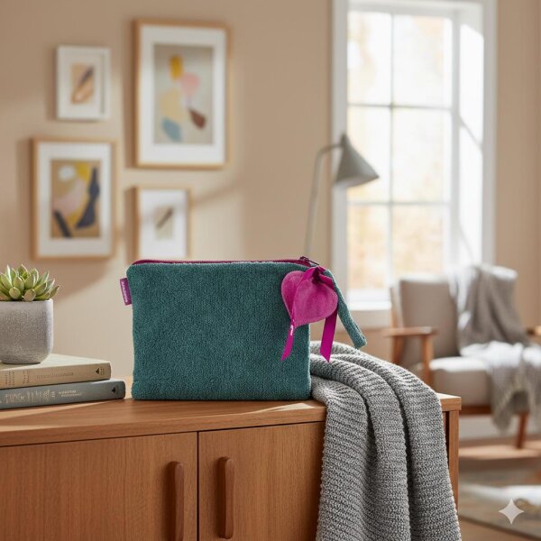 FRESH Frottee Clutch jade green von farbenfreunde