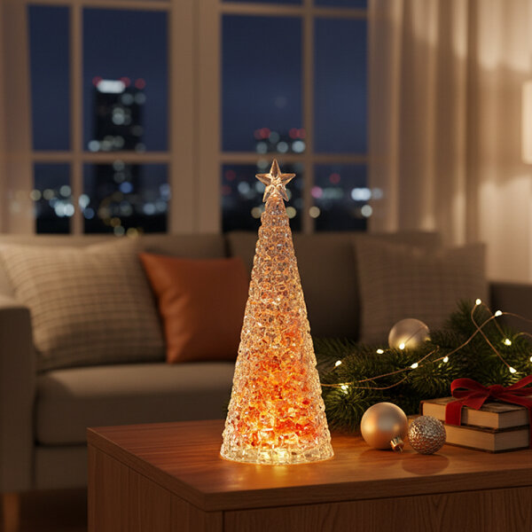 Sompex Weihnachtsbaum Tischleuchte Glamor rot Batteriebetrieben 33 cm