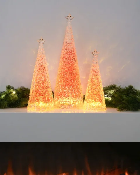 Sompex Weihnachtsbaum Tischleuchte Glamor rot Batteriebetrieben 33 cm