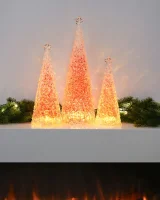 Sompex Weihnachtsbaum Tischleuchte Glamor rot Batteriebetrieben 33 cm
