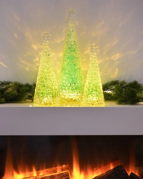 Sompex Weihnachtsbaum Tischleuchte Glamor grün Batteriebetrieben 28 cm