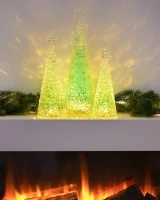 Sompex Weihnachtsbaum Tischleuchte Glamor grün Batteriebetrieben 28 cm